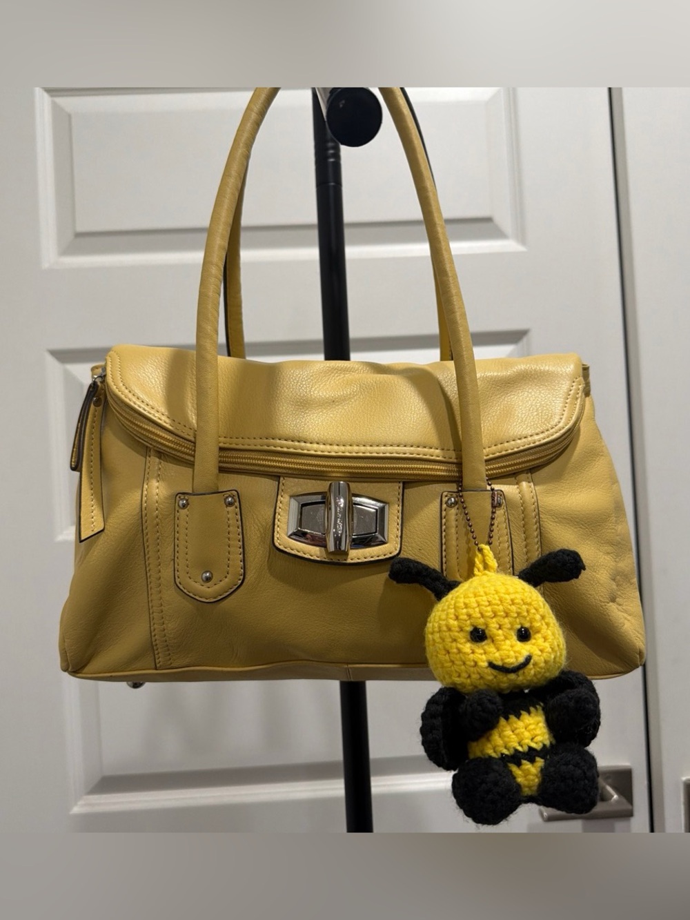 B. Makowsky yellow glove leather satchel